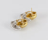 Pendientes en oro blanco y amarillo 18k y brillantes