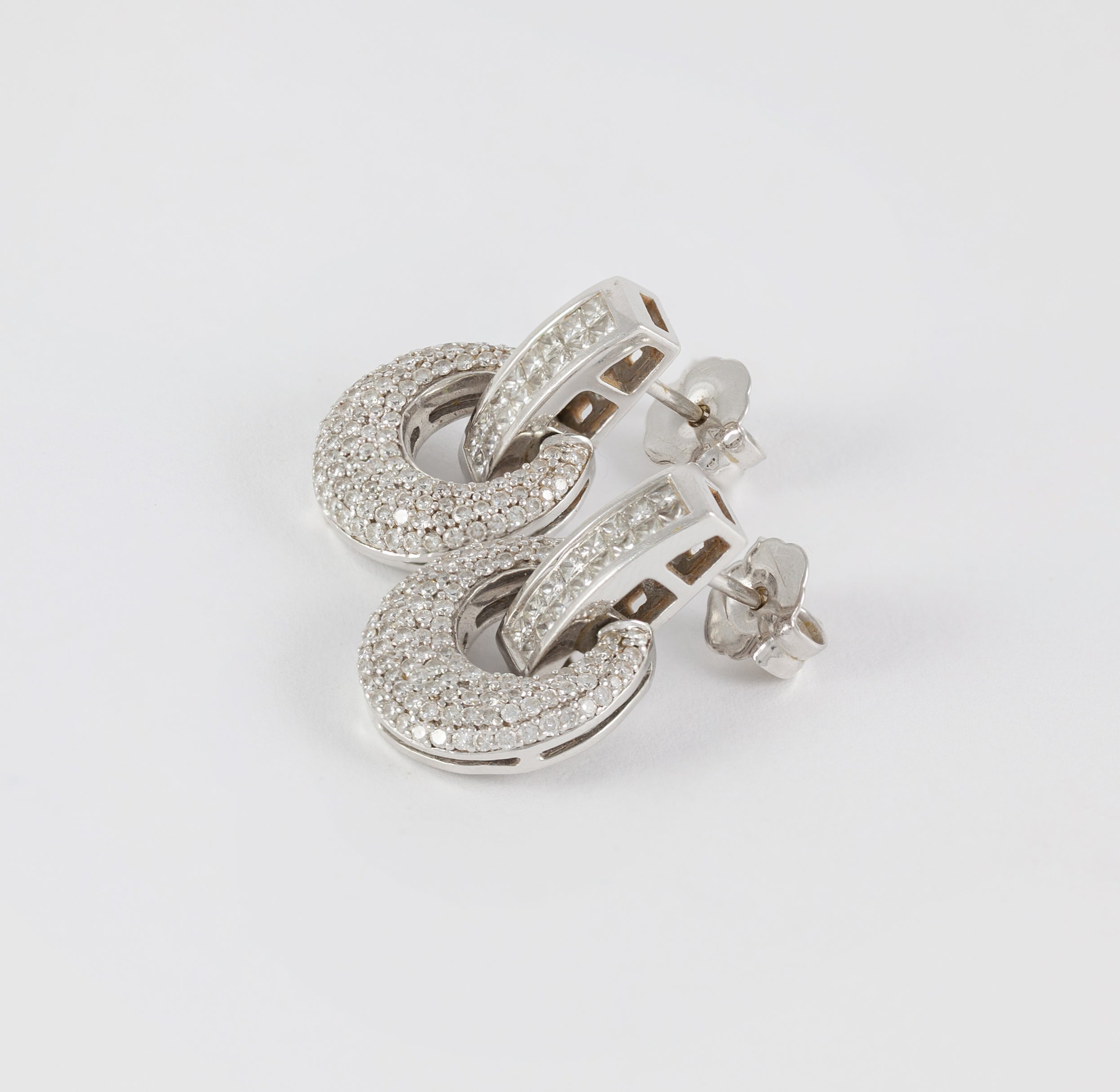 Pendientes en oro blanco 18k con diamantes 1.55 ct