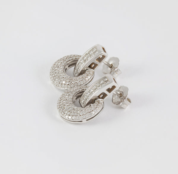 Pendientes en oro blanco 18k con diamantes 1.55 ct