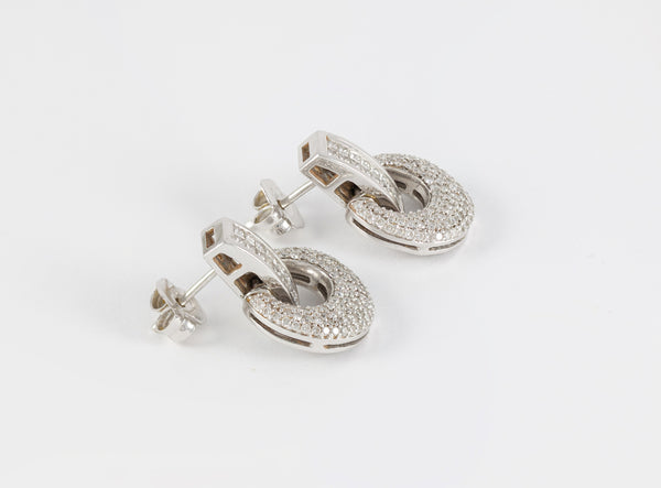 Pendientes en oro blanco 18k con diamantes 1.55 ct