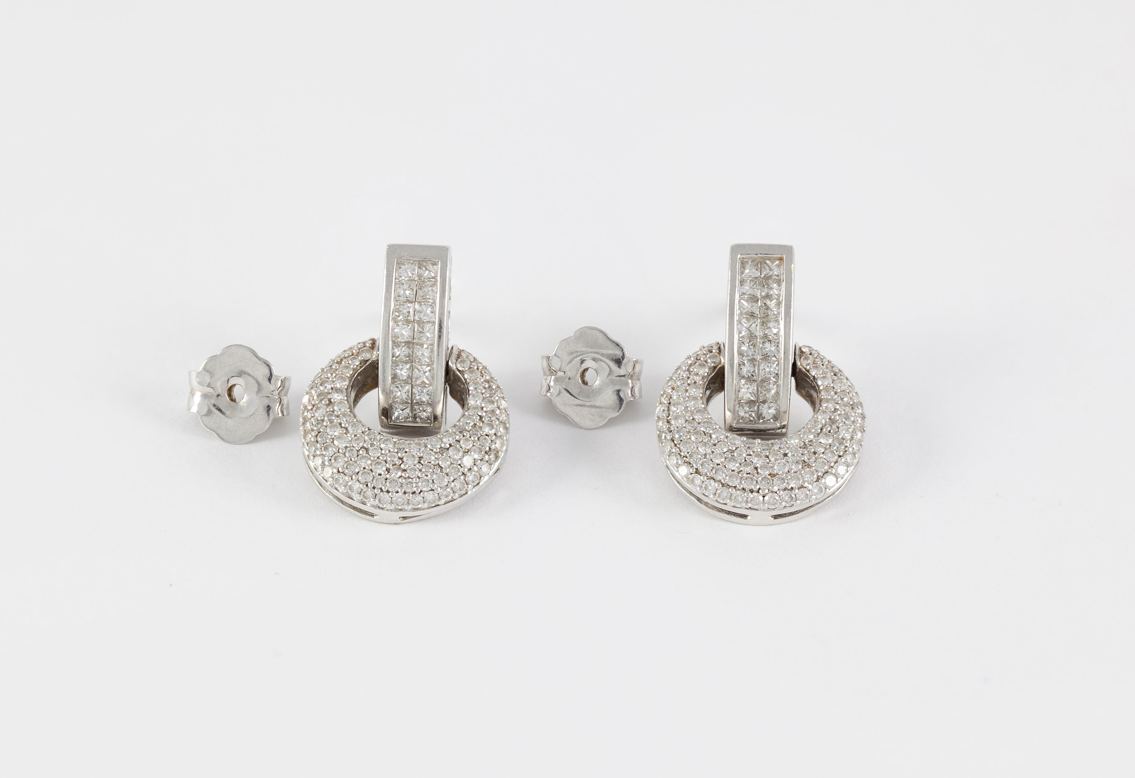 Pendientes en oro blanco 18k con diamantes 1.55 ct