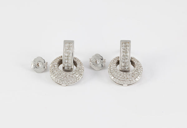 Pendientes en oro blanco 18k con diamantes 1.55 ct