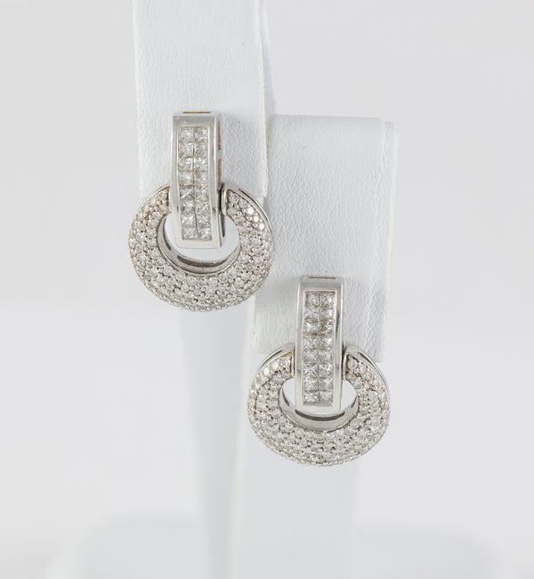 Pendientes en oro blanco 18k con diamantes 1.55 ct