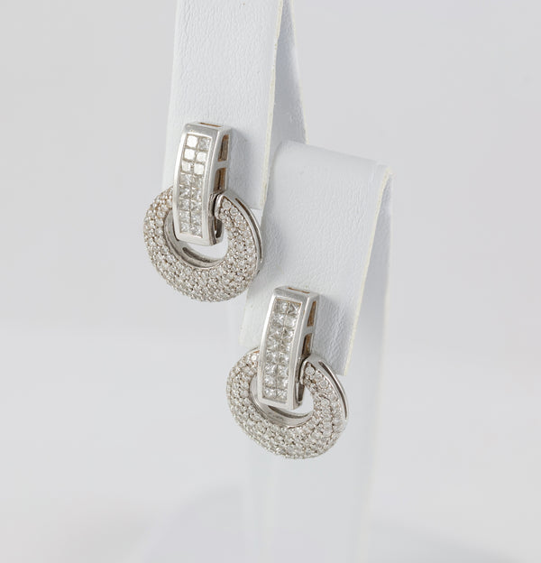 Pendientes en oro blanco 18k con diamantes 1.55 ct