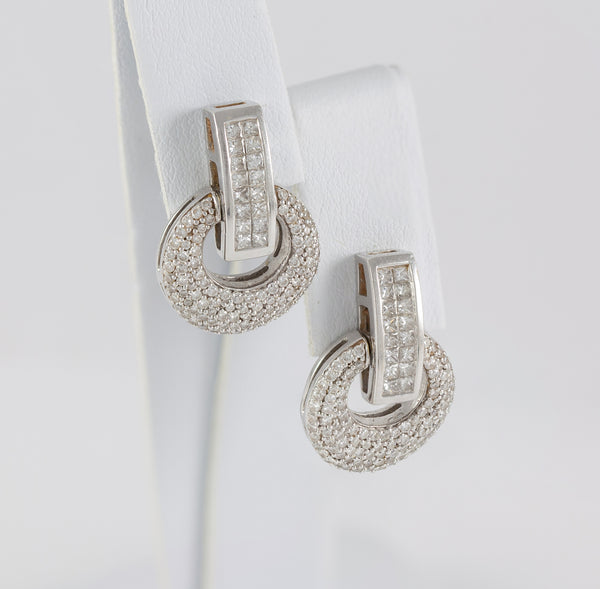 Pendientes en oro blanco 18k con diamantes 1.55 ct