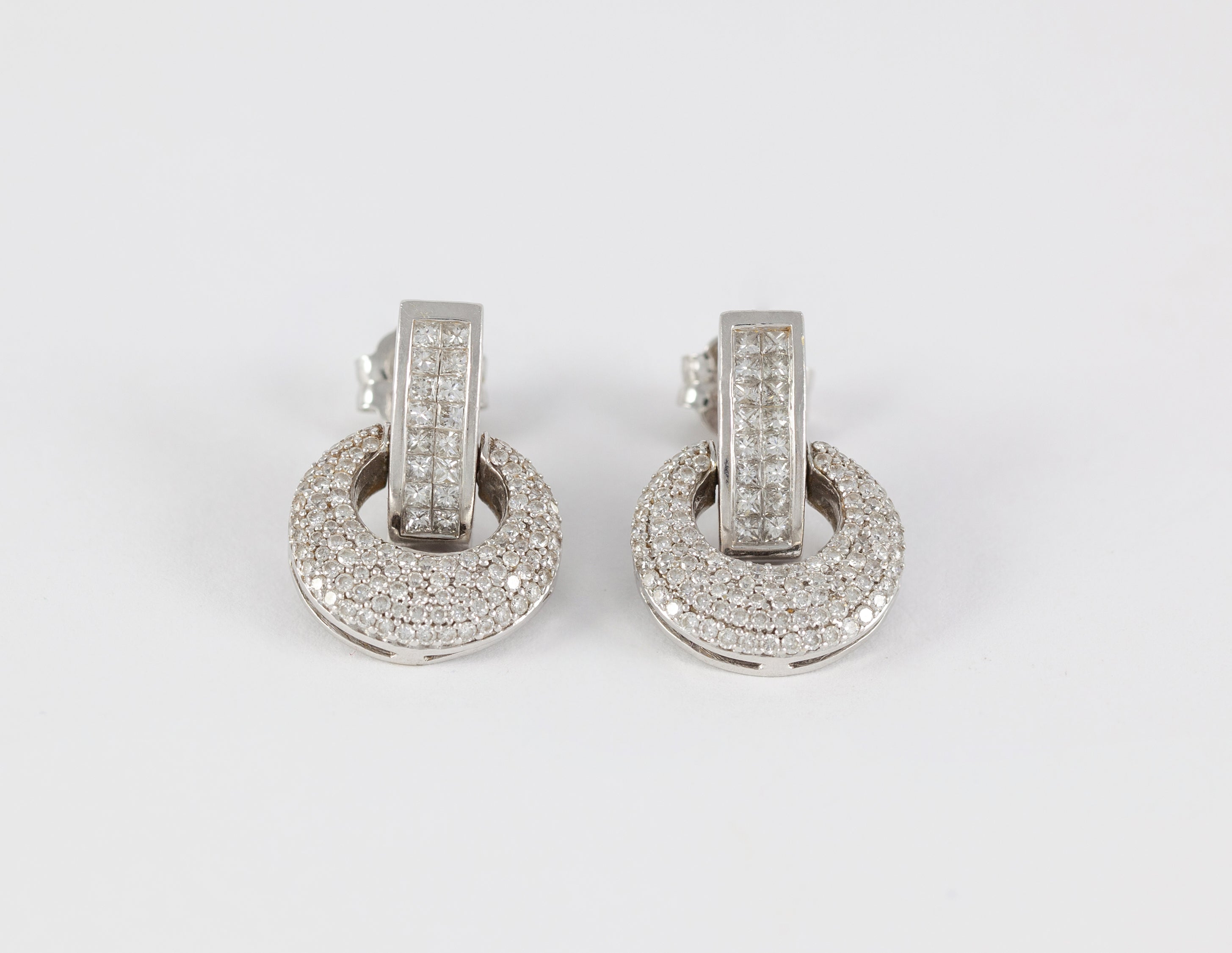 Pendientes en oro blanco 18k con diamantes 1.55 ct