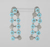 Pendientes en oro blanco 18k con turquesas y brillantes