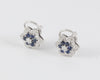 Pendientes en oro blanco 18k con brillantes y zafiros