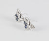 Pendientes en oro blanco 18k con brillantes y zafiros