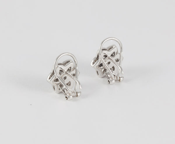 Pendientes en oro blanco 18k con brillantes y zafiros
