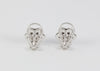 Pendientes en oro blanco 18k con brillantes y zafiros