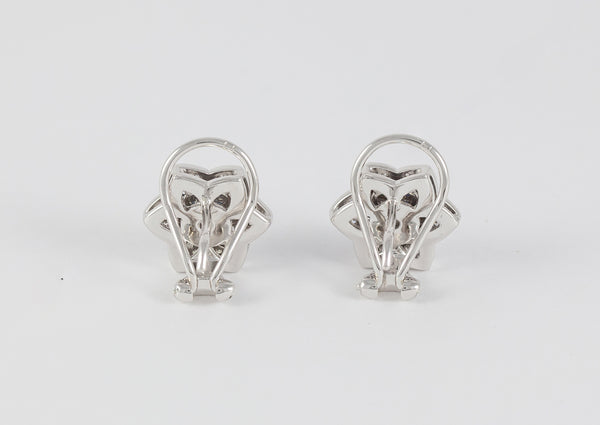 Pendientes en oro blanco 18k con brillantes y zafiros