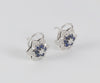 Pendientes en oro blanco 18k con brillantes y zafiros