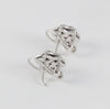 Pendientes en oro blanco 18k con brillantes y zafiros