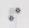 Pendientes en oro blanco 18k con brillantes y zafiros