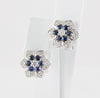 Pendientes en oro blanco 18k con brillantes y zafiros