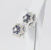 Pendientes en oro blanco 18k con brillantes y zafiros