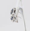 Pendientes en oro blanco 18k con brillantes y zafiros
