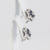 Pendientes en oro blanco 18k con brillantes y zafiros