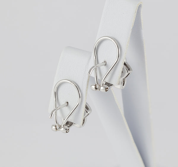 Pendientes en oro blanco 18k con brillantes y zafiros