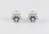 Pendientes en oro blanco 18k con brillantes y zafiros