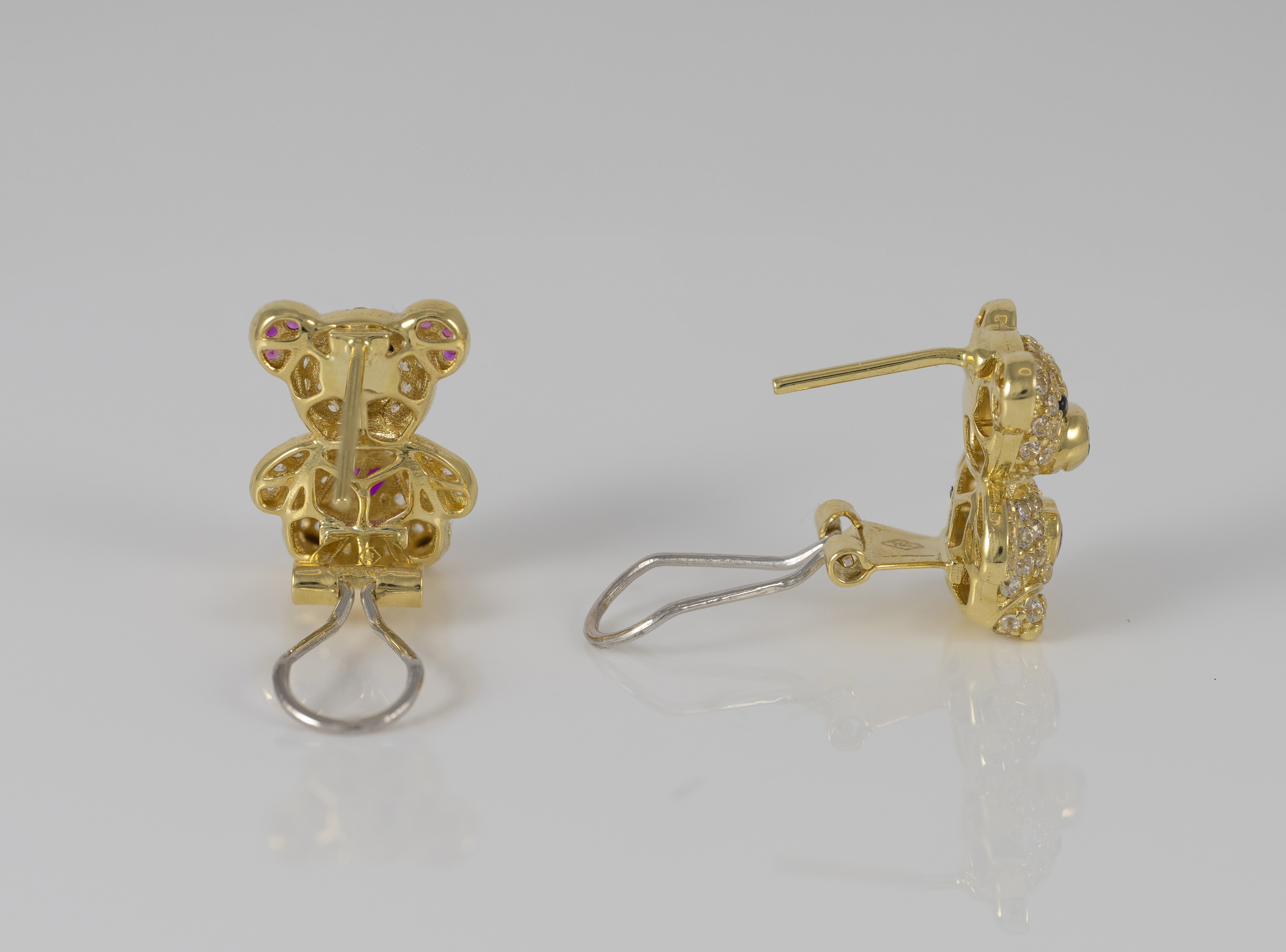 Pendientes Oso en oro 18k 750