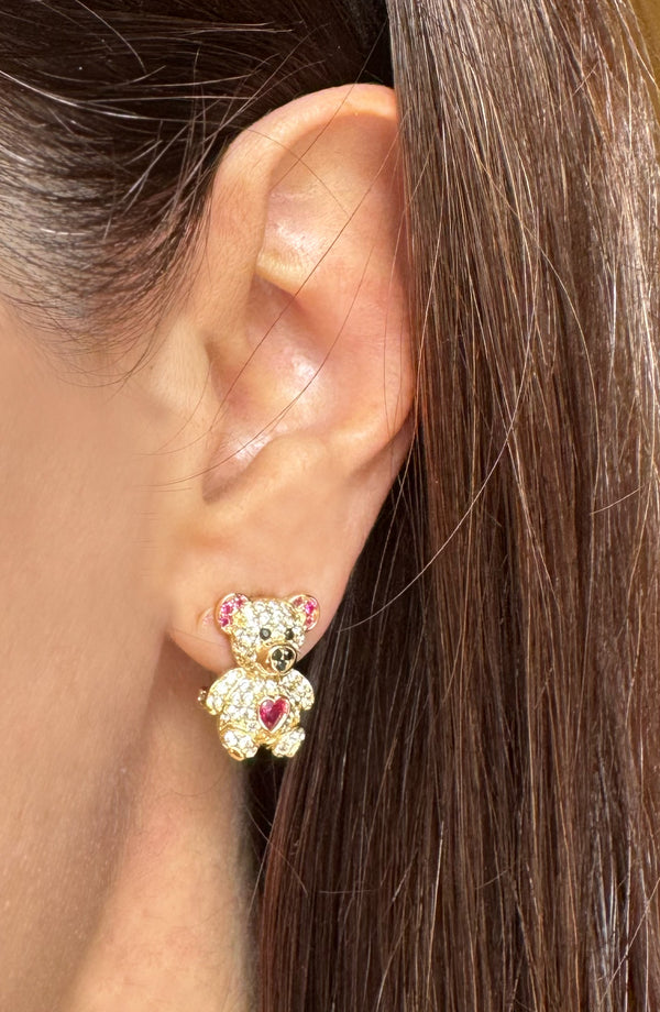 Pendientes Oso en oro 18k 750