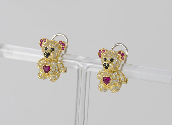 Pendientes Oso en oro 18k 750