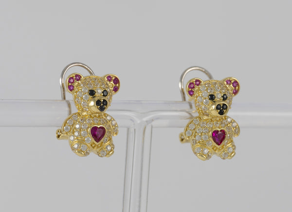 Pendientes Oso en oro 18k 750