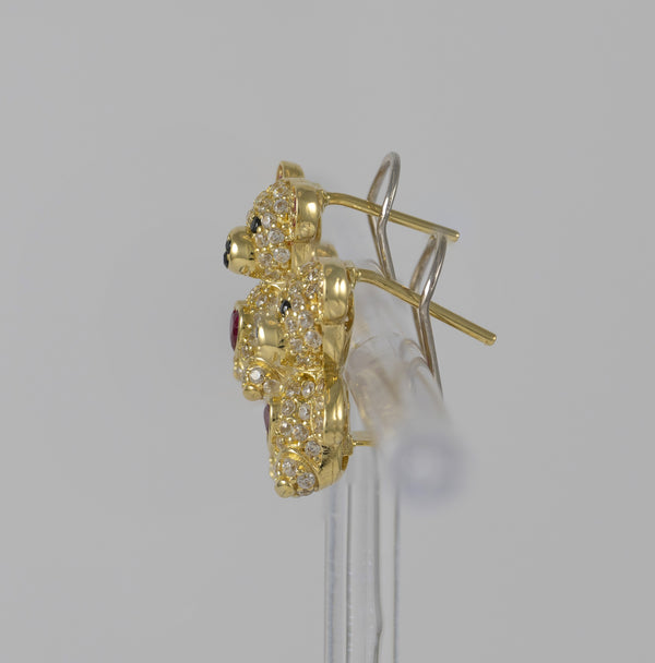 Pendientes Oso en oro 18k 750