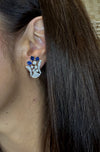 Pendientes personalizables en oro blanco 18k con zafiros, perlas y diamantes 2.09 ct