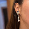 Pendientes personalizables en oro blanco 18k con zafiros, perlas y diamantes 2.09 ct