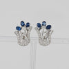 Pendientes personalizables en oro blanco 18k con zafiros, perlas y diamantes 2.09 ct