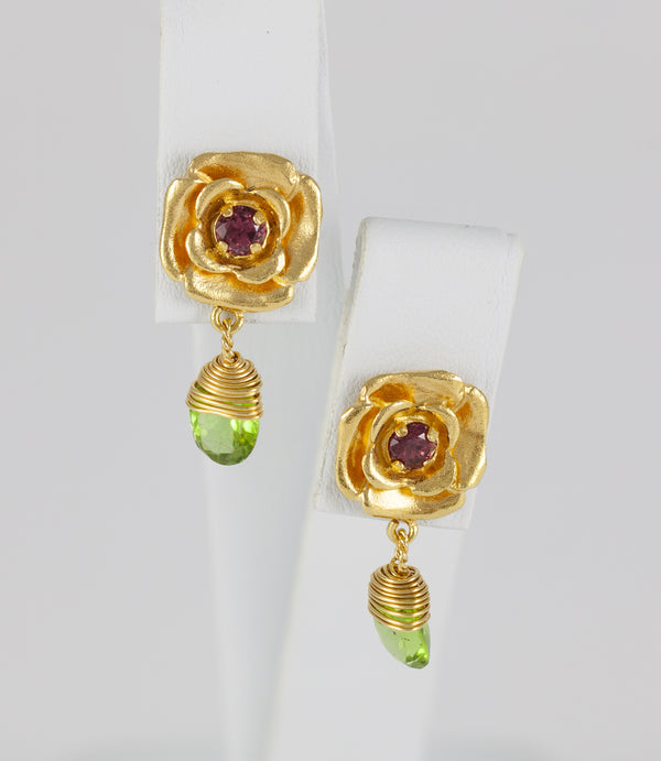 Pendientes Tous en oro amarillo 18k con piedras naturales