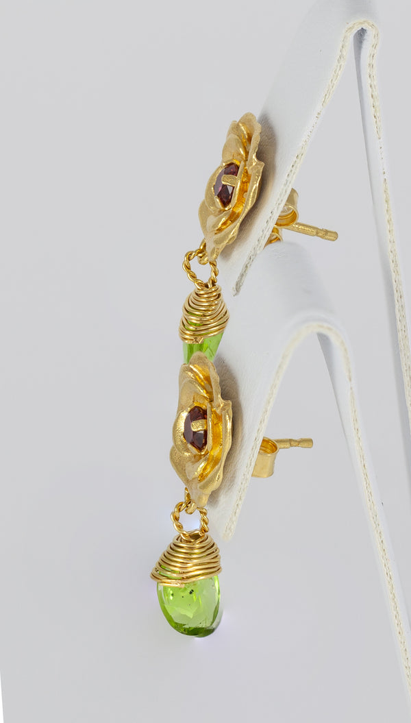 Pendientes Tous en oro amarillo 18k con piedras naturales