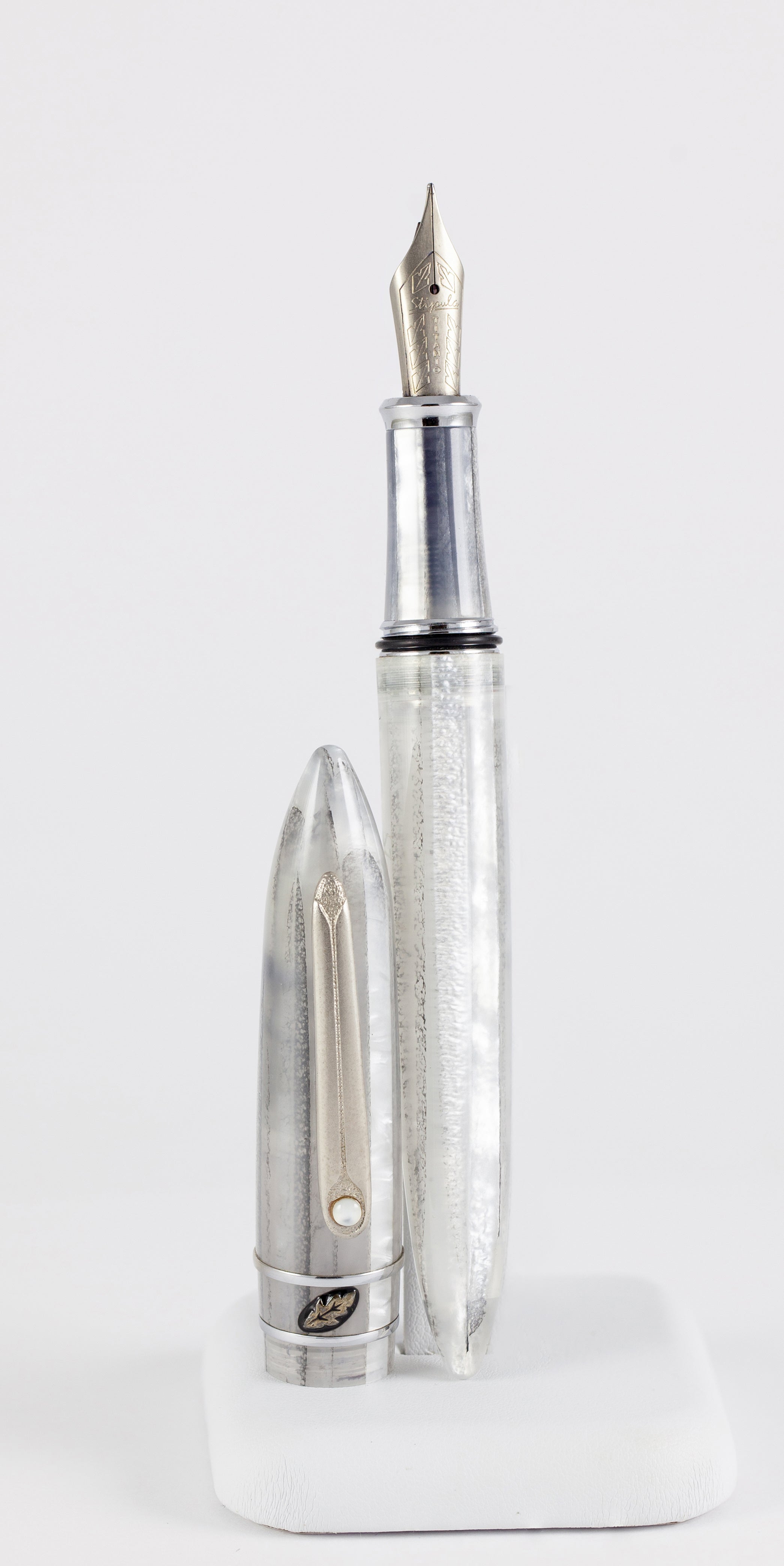 Stipula Model T Fountain Pen Nib Titanium Ice Resin