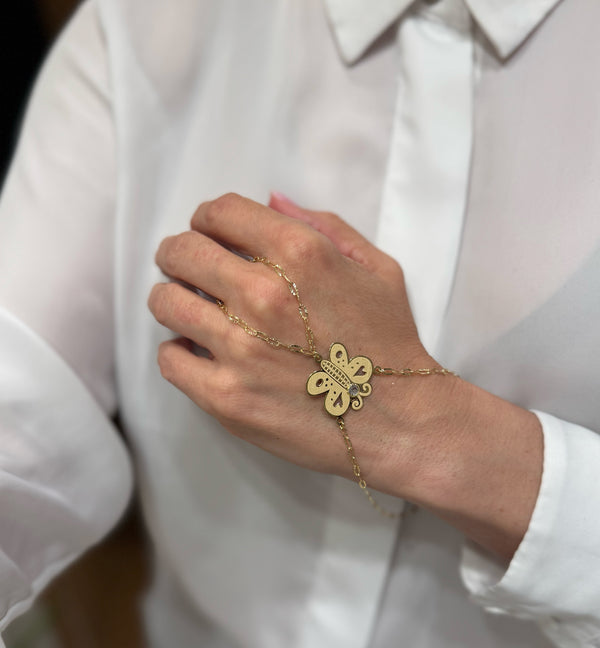 Pulsera pasamanos Mariposa oro 18k 750