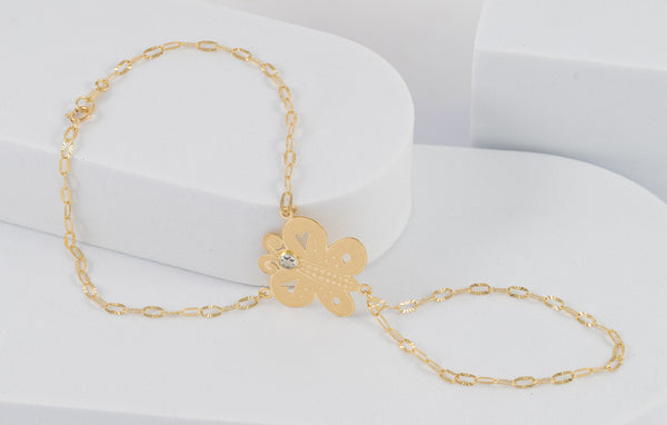 Pulsera pasamanos Mariposa oro 18k 750