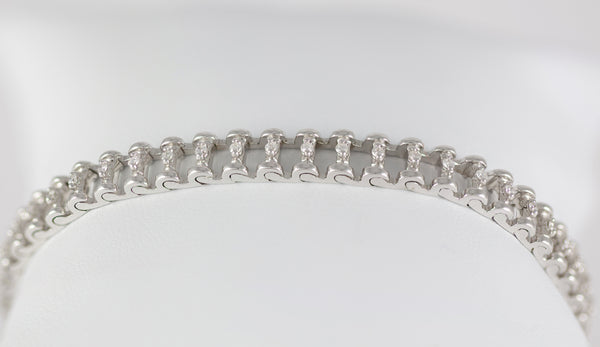 Pulsera en oro blanco 18k y brillantes