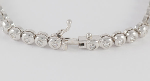 Pulsera en oro blanco 18k y brillantes 1 ct