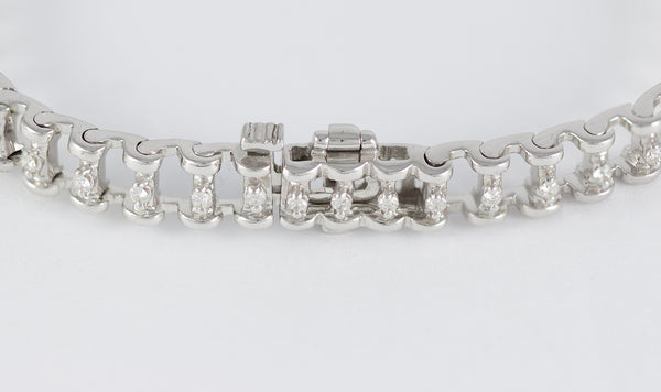 Pulsera en oro blanco 18k y brillantes