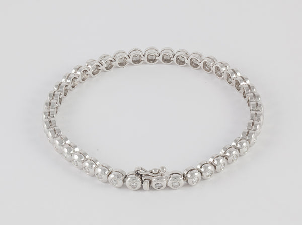 Pulsera en oro blanco 18k y brillantes 1 ct