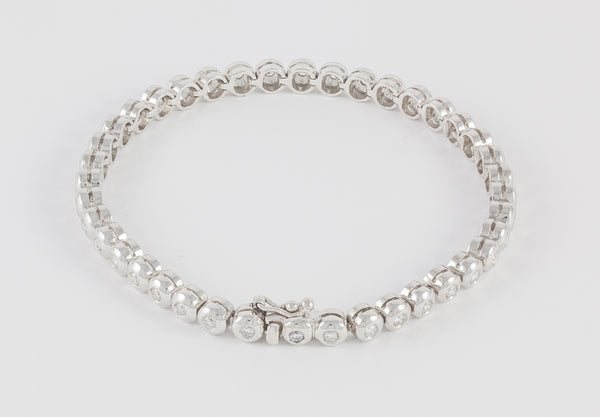 Pulsera en oro blanco 18k y brillantes 1 ct
