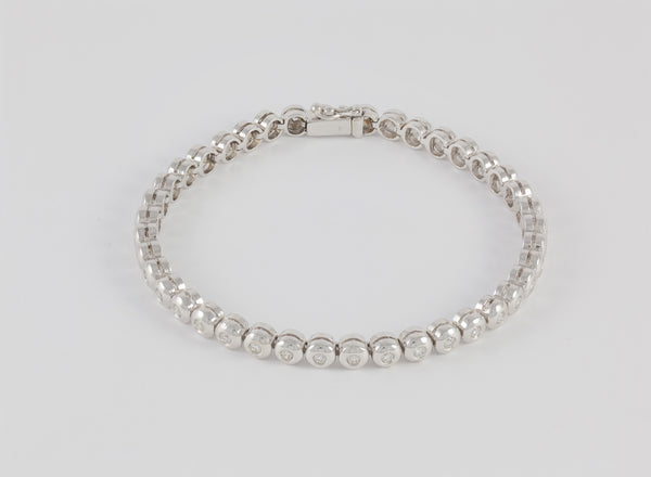 Pulsera en oro blanco 18k y brillantes 1 ct