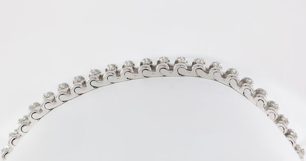 Pulsera en oro blanco 18k y brillantes