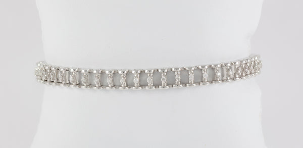 Pulsera en oro blanco 18k y brillantes
