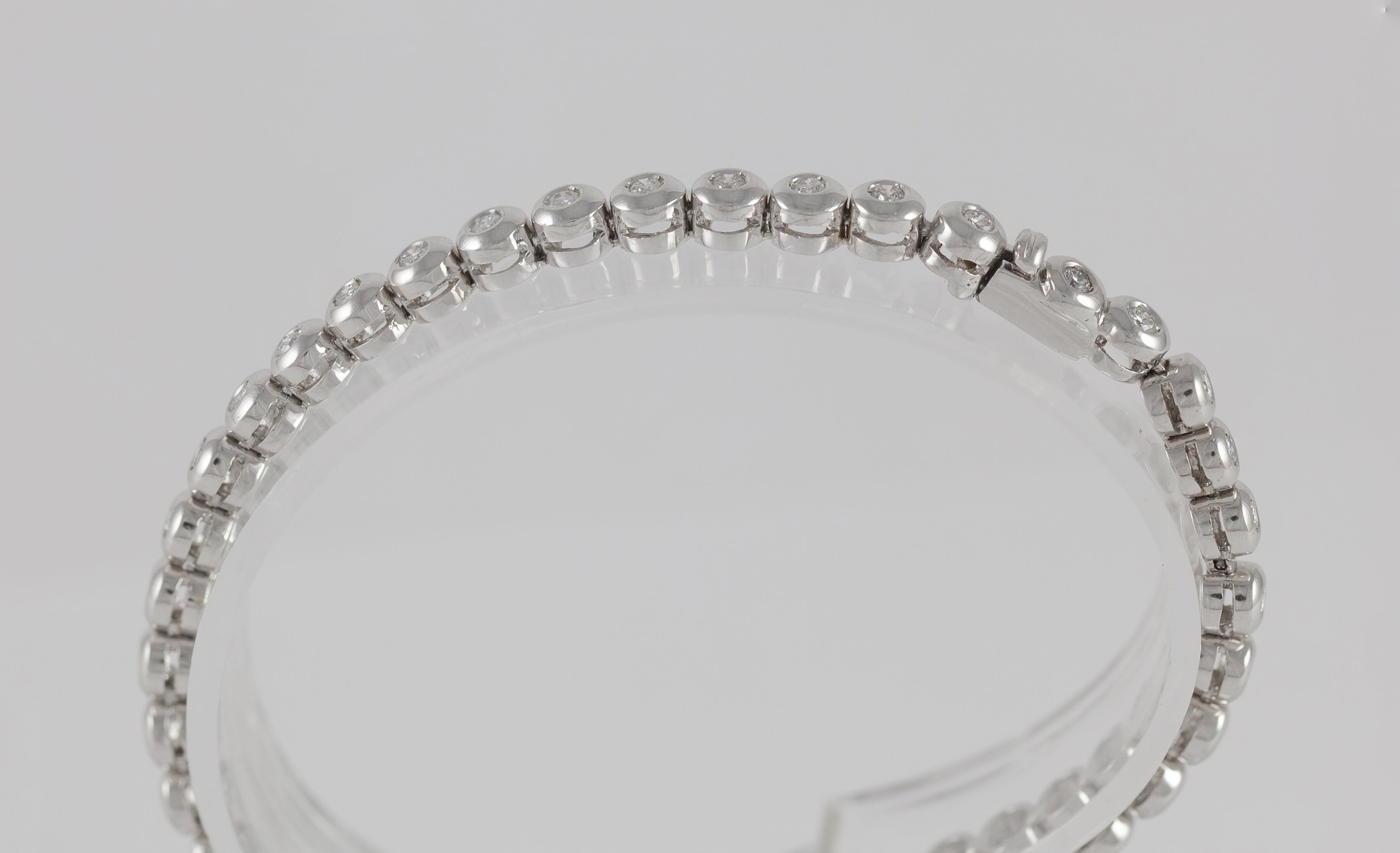 Pulsera en oro blanco 18k y brillantes 1 ct