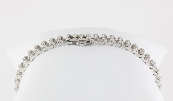 Pulsera en oro blanco 18k y brillantes