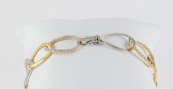 Pulsera en oro blanco y amarillo 18k con diamantes 1 ct