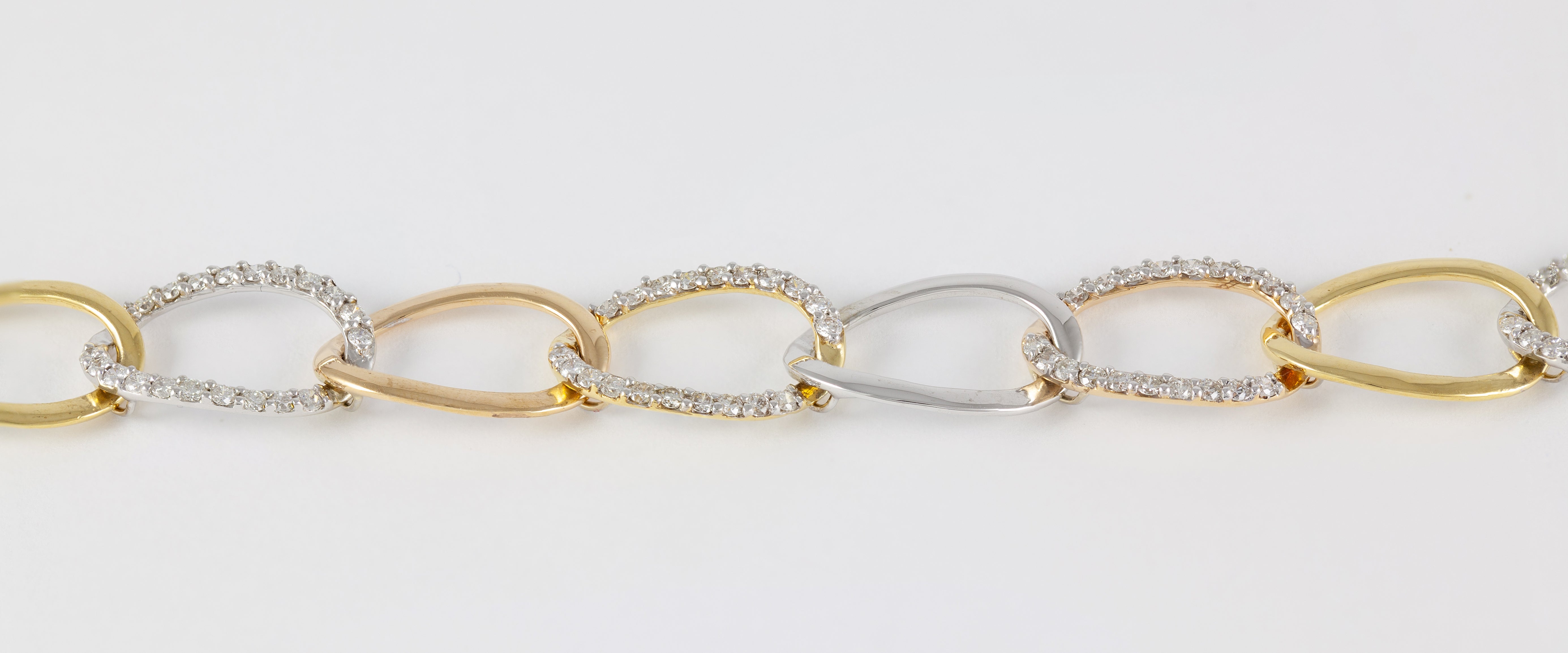 Pulsera en oro blanco y amarillo 18k con diamantes 1 ct